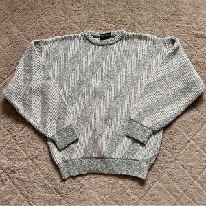 Vtg Ellis‎ Island Cotton Blend Sweater Preppy Coastal Grandma Minimalist Sz M